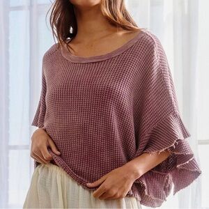 NWOT Bucket List Crop Waffle Tee